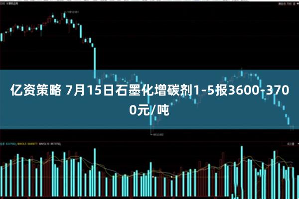 亿资策略 7月15日石墨化增碳剂1-5报3600-3700元/吨